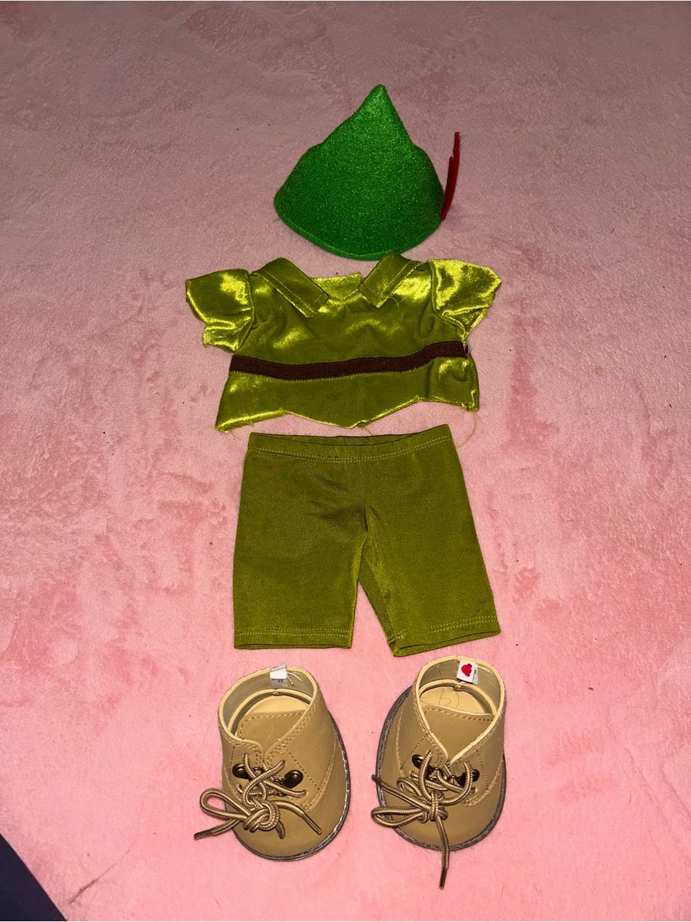 Build A Bear Peter Pan Costume Set with Hat and Shoes💚